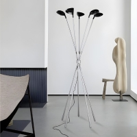 Торшер &laquo;5 клюшек&raquo; 65 &times; 170 см, 5 &times; 10 Вт, алюминий, пластик, свечение тёплое белое