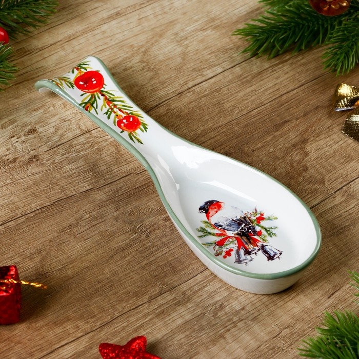 Новый год! Подставка новогодняя под ложку «Снегирь», 7 х 22.3 см Новый год! Подставка новогодняя под ложку «Снегирь», 7 х 22.3 см