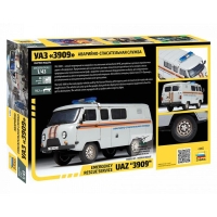 Сборная модель-автомобиль &laquo;УАЗ 3909 Аварийно-спасательная служба&raquo; Звезда, 1/43, (43002)