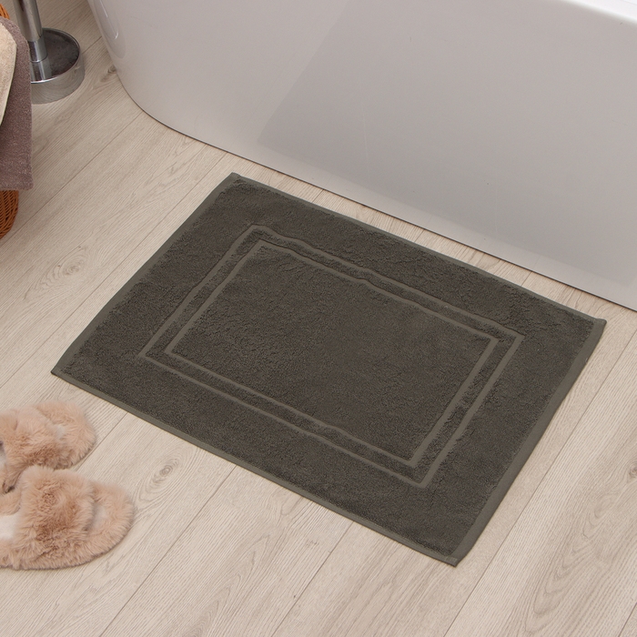 Коврик махровый Этель Classic, цв. серо-зелёный, 50х70 см, 100% хлопок, 730 г/м2 Коврик махровый Этель Classic, цв. серо-зелёный, 50х70 см, 100% хлопок, 730 г/м2