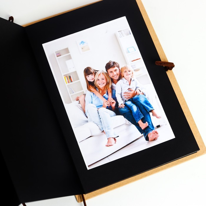 Фотоальбом гармошка 18 складок 34 стороны Фотоальбом гармошка 18 складок 34 стороны "Котики" чёрные листы 21х15 см