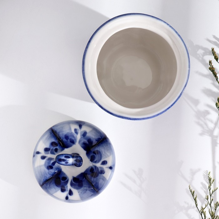 Солонка &laquo;Осень&raquo;, 7,5х7,5х9,5 см, гжель