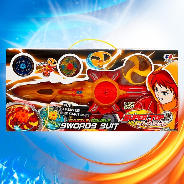 Набор волчков &laquo;Супер меч&raquo;, двойной запуск, с вертушкой