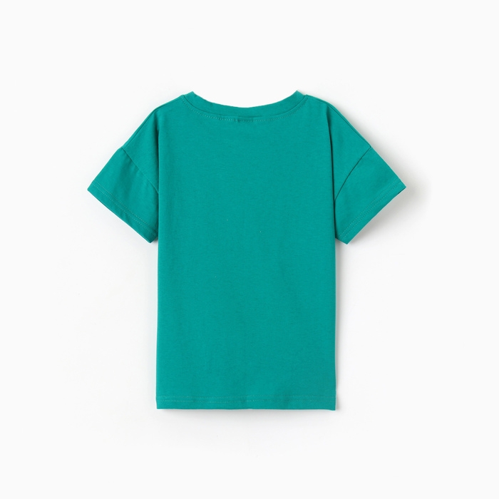 Футболка детская со спущенным плечом, цвет зеленый, рост 128 см Футболка детская со спущенным плечом, цвет зеленый, рост 128 см