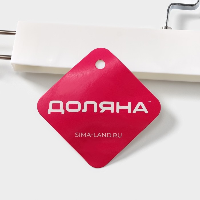 Вешалка для брюк и юбок Доляна, 31&times;16 см, с зажимами, цвет белый