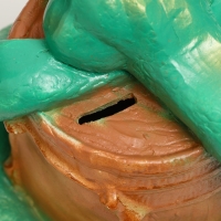 Фигура "Змея на бочке" зеленая, 20х20см