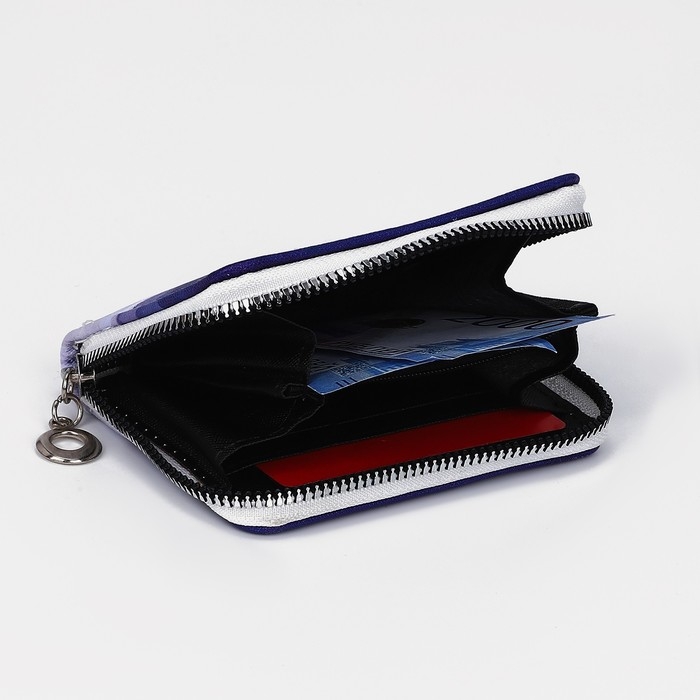 Кошелёк на молнии, отдел для карт, для монет, цвет синий Кошелёк на молнии, отдел для карт, для монет, цвет синий