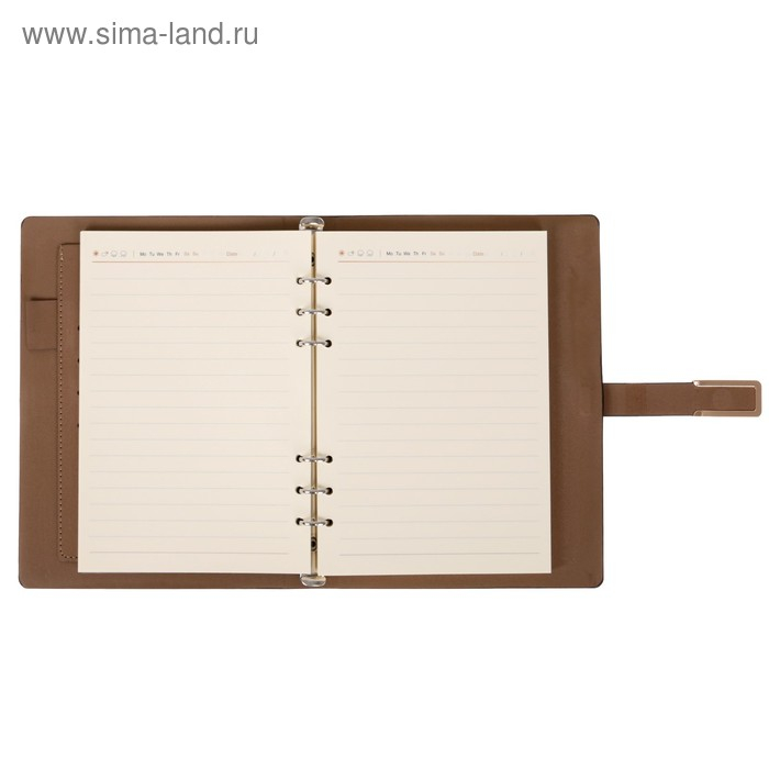 Органайзер на кольцах А5, 90 листов в линейку, с хлястиком, МИКС