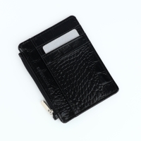 Визитница кожаная, TEXTURA, 8 карт, цвет чёрный