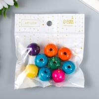 Бусины для творчества дерево "Разноцветные" набор 20 гр 2х2х2 см