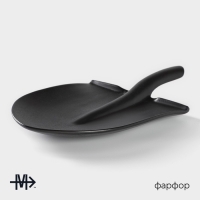 Блюдо фарфоровое для подачи Magistro Carbon &laquo;Лопатка&raquo;, 35,5&times;20,2 см, цвет чёрный