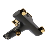 Смеситель для ванны ZEIN Z3890, однорычажный, лейка 5 режимов, шланг, держатель, черный/gold 99322 Смеситель для ванны ZEIN Z3890, однорычажный, лейка 5 режимов, шланг, держатель, черный/gold 99322