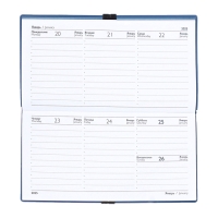 Еженедельник датир 2025г 175х95мм мягк обл иск кож 64л ESCALADA, бл тис, бл 70 г/м&sup2;,синий