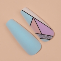 Накладные ногти &laquo;Графика&raquo;, 12 шт, с клеевыми пластинами, форма балерина, разноцветные