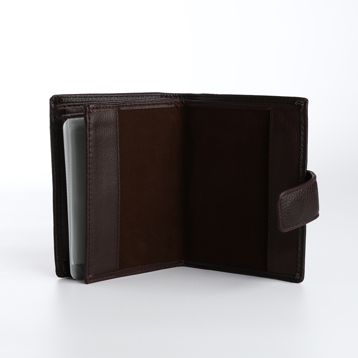 Портмоне мужское на магните 3 в 1, отдел для автодокументов, паспорта, цвет коричневый Портмоне мужское на магните 3 в 1, отдел для автодокументов, паспорта, цвет коричневый
