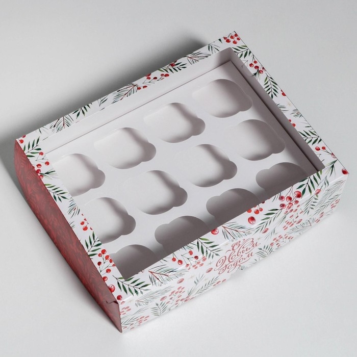 Коробка для капкейков &laquo;С Новым Годом&raquo; 25 х 33 х 10 см, Новый год