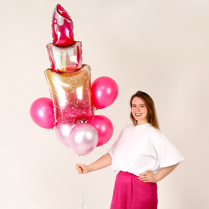 Набор шаров &laquo;Помада&raquo;, фольга, латекс, 7 шт.