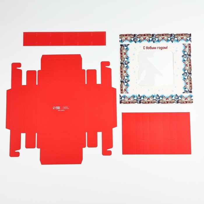 Коробка под 9 конфет «Зимний город», 14.7 х 14.7 х 3.5 см, Новый год Коробка под 9 конфет «Зимний город», 14.7 х 14.7 х 3.5 см, Новый год
