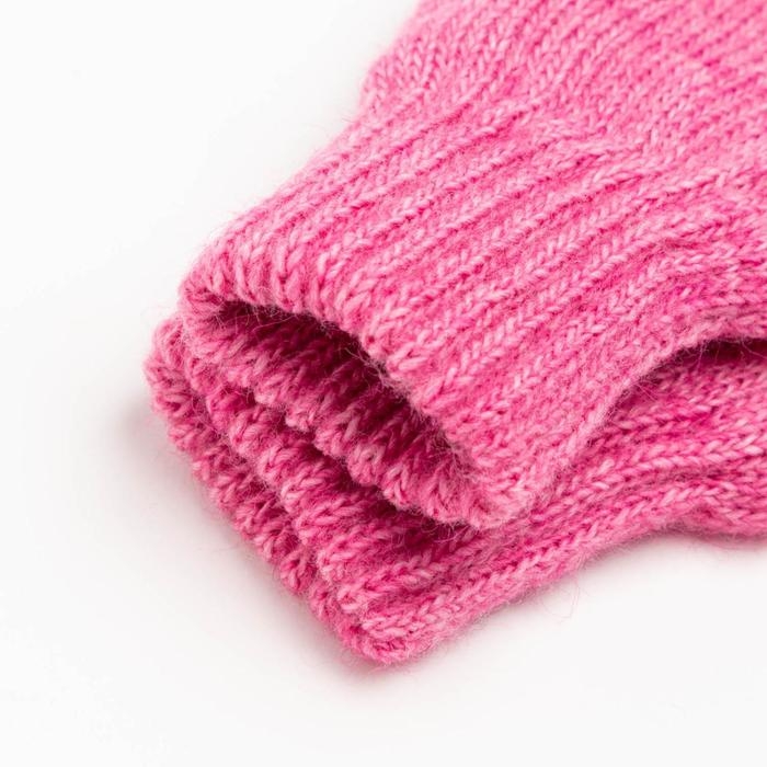 Варежки двойные детские, цвет розовый, размер 10 (0-3 года) Варежки двойные детские, цвет розовый, размер 10 (0-3 года)