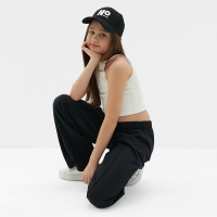 Брюки для девочки MINAKU цвет чёрный, рост 128 см