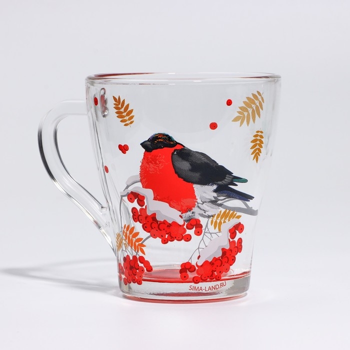 Новый год. Набор кружек стеклянных &laquo;Снегири!&raquo;, 2 шт
