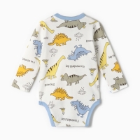 Боди детское, цвет белый/дино, рост 62 см