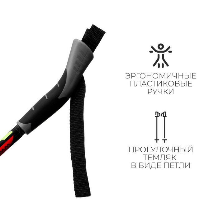 Палки лыжные стеклопластиковые, длина 160 см, цвета МИКС Палки лыжные стеклопластиковые, длина 160 см, цвета МИКС