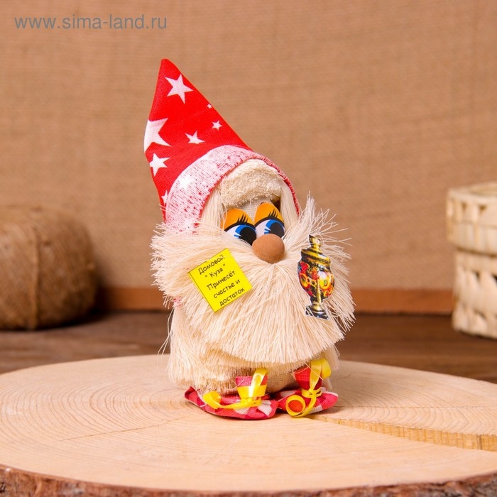 Оберег &laquo;Домовой с самоваром&raquo;, 12 см, микс