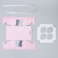 Коробка для капкейка, кондитерская упаковка, 4 ячейки &laquo;От всего сердечка&raquo;, 16 х 16 х 10 см