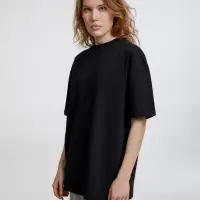 Футболка оверсайз унисекс Sideline, черная, размер XS/S