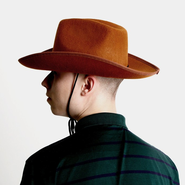 Карнавальная шляпа «Шериф», детская, р-р. 52-54, цвет коричневый Карнавальная шляпа «Шериф», детская, р-р. 52-54, цвет коричневый