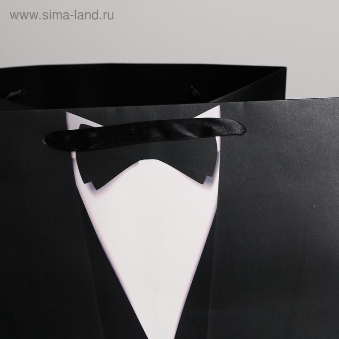 Пакет подарочный квадратный, упаковка, &laquo;Костюм&raquo;, 30 х 30 х 30 см