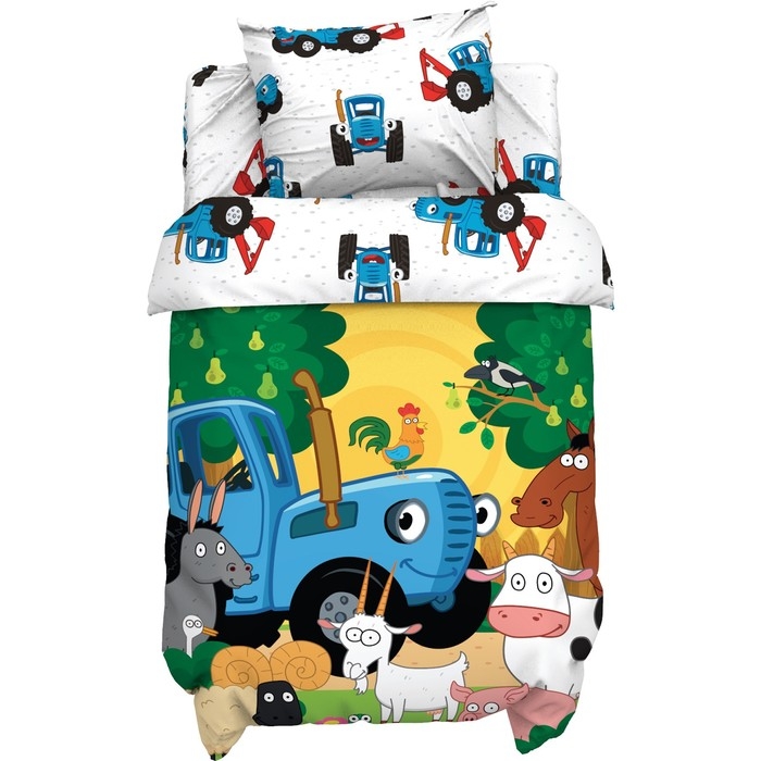Постельное бельё Синий трактор «Веселая ферма» 112х147 см, 60х120+20 см, 40х60 см, 100% хл, поплин 125г/м Постельное бельё Синий трактор «Веселая ферма» 112х147 см, 60х120+20 см, 40х60 см, 100% хл, поплин 125г/м