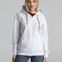 Толстовка на молнии с капюшоном Unit Siverga белая, размер 3XL