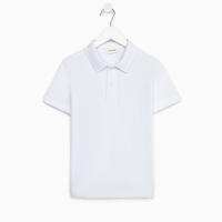 Футболка детская поло MINAKU: Basic line цвет белый, рост 116