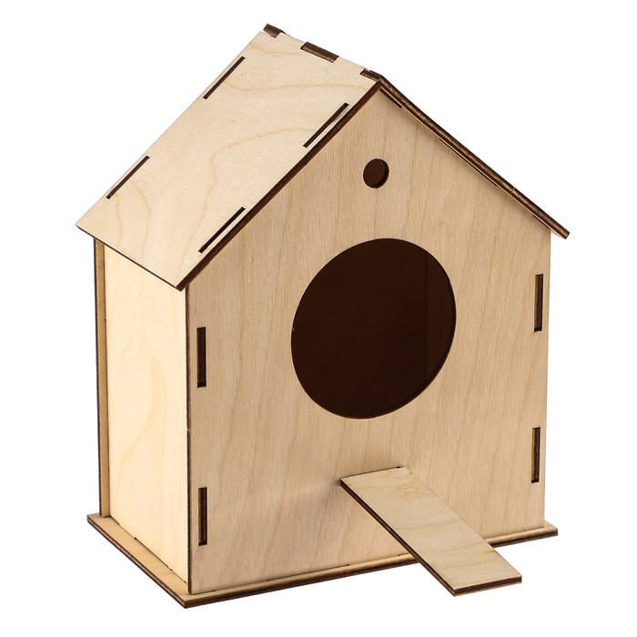 Деревянный скворечник - кормушка для птиц, закрытая Деревянный скворечник - кормушка для птиц, закрытая