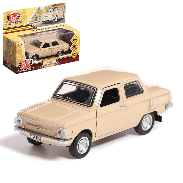 Машина металлическая «Запорожец», инерция, 12 см, бежевый Машина металлическая «Запорожец», инерция, 12 см, бежевый