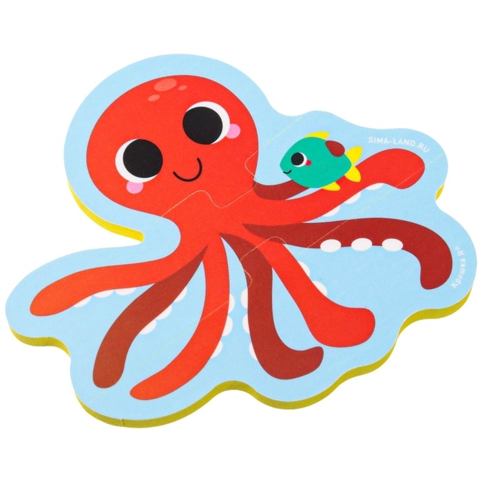 Мягкий пазл для малышей «Морские друзья», 5 пазлов, Крошка Я Мягкий пазл для малышей «Морские друзья», 5 пазлов, Крошка Я