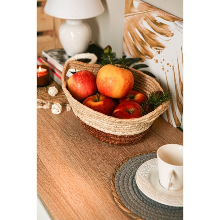 Корзина плетёная Доляна &laquo;Тэри&raquo;, с ручками, 36&times;24&times;12 см, цвет коричневый