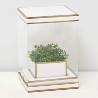 Коробка для цветов с вазой и PVC окнами складная, бронза, 16 х 23 х 16 см Коробка для цветов с вазой и PVC окнами складная, бронза, 16 х 23 х 16 см