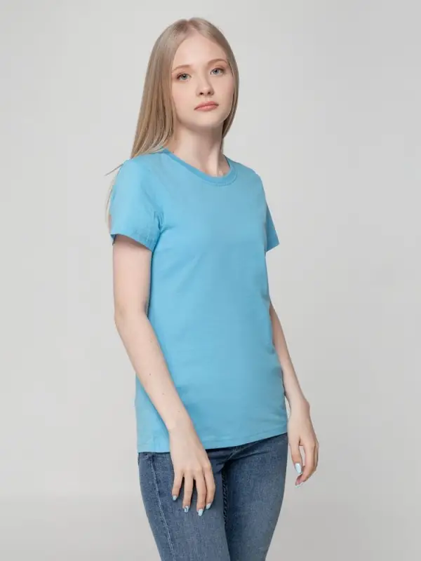 Футболка женская T-bolka Lady голубая, размер S
