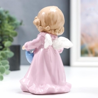 Сувенир керамика "Ангелочек в розовом платье, с цыплятами в подоле" 15 см Сувенир керамика "Ангелочек в розовом платье, с цыплятами в подоле" 15 см