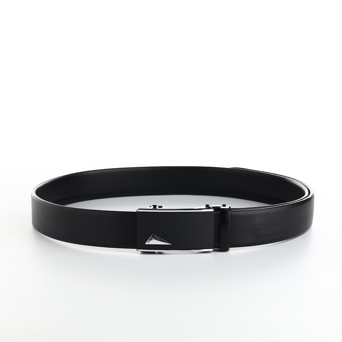 Ремень мужской, ширина 3.5 см, пряжка автомат, цвет чёрный