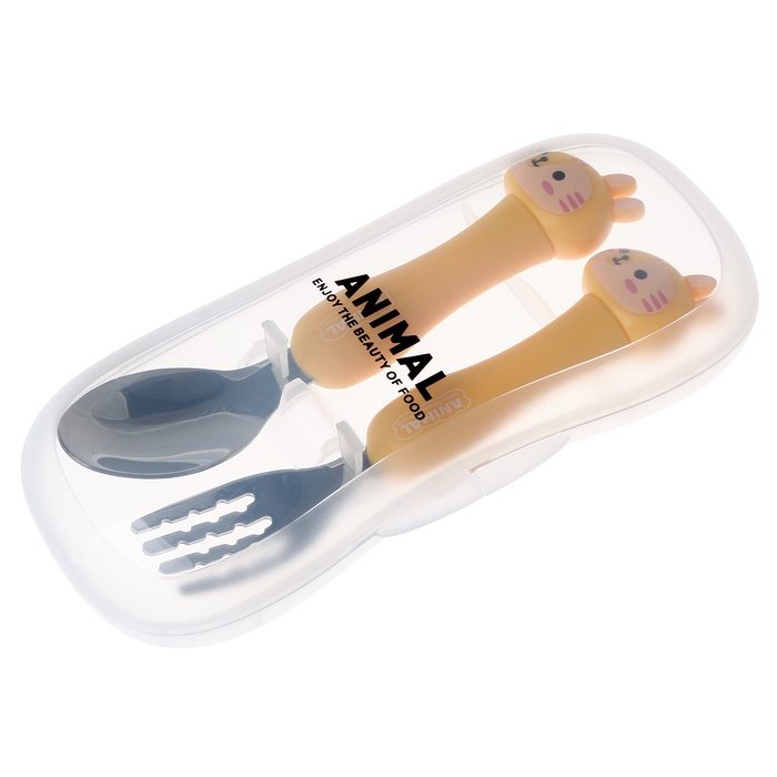 Набор детских столовых приборов в футляре &laquo;Тигрята&raquo;, вилка, ложка