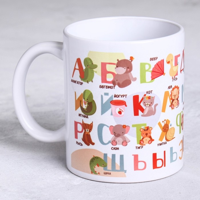 Кружка &laquo;Русский алфавит&raquo; зверюшки, 320 мл