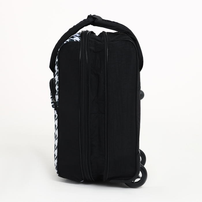 Чемодан малый 37 л (S) с сумкой, отдел на молнии, с расширением, цвет чёрный