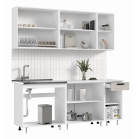 Кухня Рио NEW 2,0м, Дуб Крафт Белый/Антарес столешница Кухня Рио NEW 2,0м, Дуб Крафт Белый/Антарес столешница