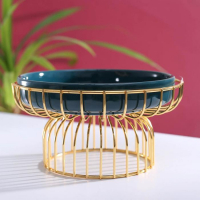 Подставка для десертов керамическая на металлической подставке &laquo;Изумруд&raquo;, 23&times;12 см, цвет зелёный