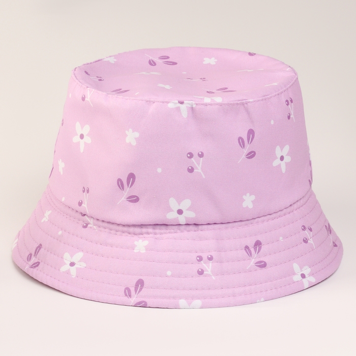 Панама детская для девочки &laquo;Полянка&raquo;, цвет сиреневый, р-р 48-50