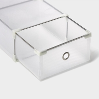 Коробка для хранения обуви выдвижная Доляна Middle size, 20&times;31&times;11 см, 3 шт, цвет белый